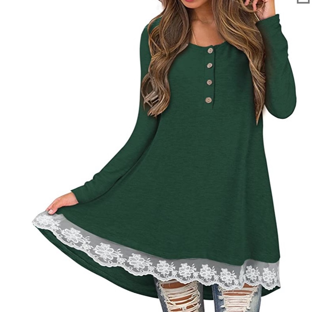 Guc Style world lace tunic long sleeve